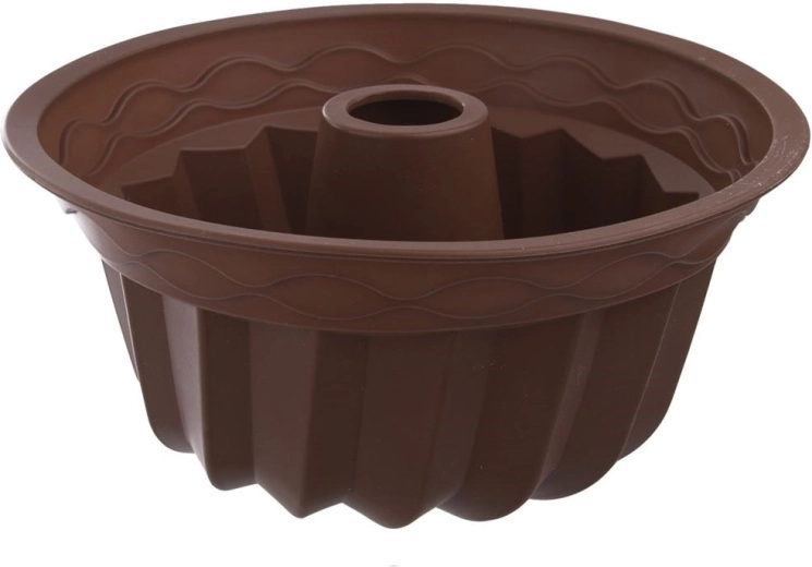 Molde de silicona para bizcocho tipo bundt con chimenea 23,5 cm marrón