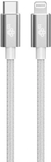 Cable Lightning MFi - USB C plateado 1 m