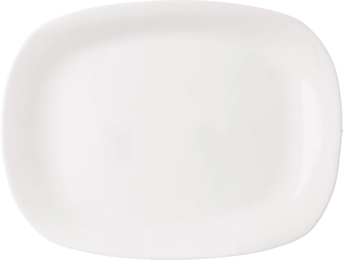 Bandeja rectangular de vidrio blanco para servir, 28 × 21 cm