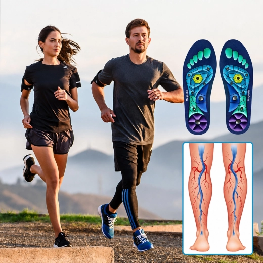 Plantillas magnéticas de masaje para zapatos con acupresión L (44–47) - 1 pieza