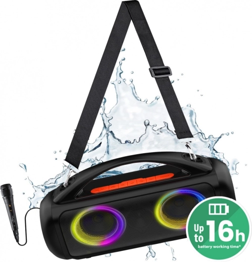 Altavoz Bluetooth portátil Media-Tech Power Audio Pro MT3184 con karaoke y LED RGB