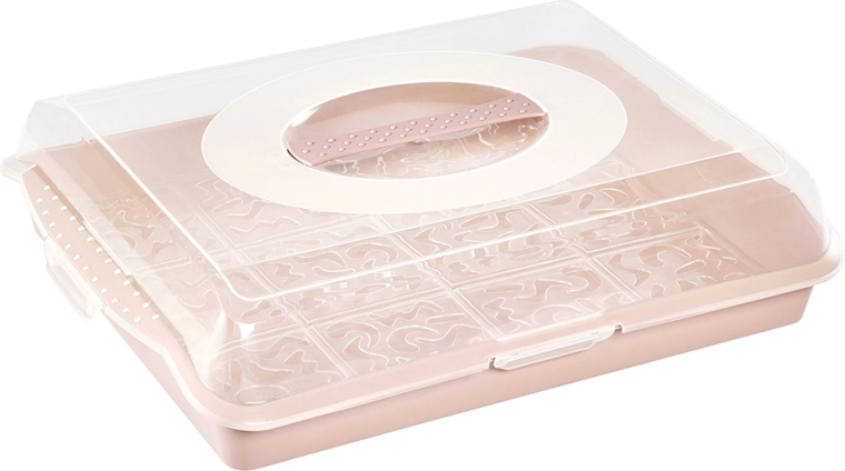 Contenedor para tartas y pasteles Party-Butler Nordic Pink 45 × 35 × 11 cm