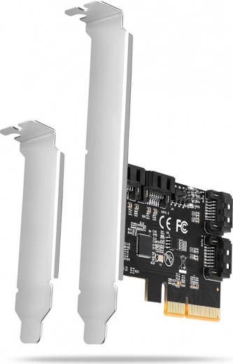 Controlador PCIe con 4× SATA 6G, ASMedia ASM1164, chapa de perfil completo y de bajo perfil