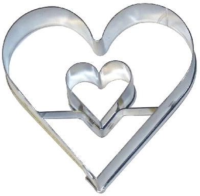 Cortador para galletas con forma de corazón con corazoncito