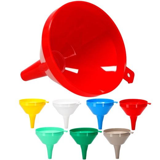 Embudo grande de plástico con colador 16 cm