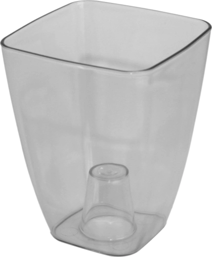 Maceta cuadrada transparente para orquídeas 13 cm