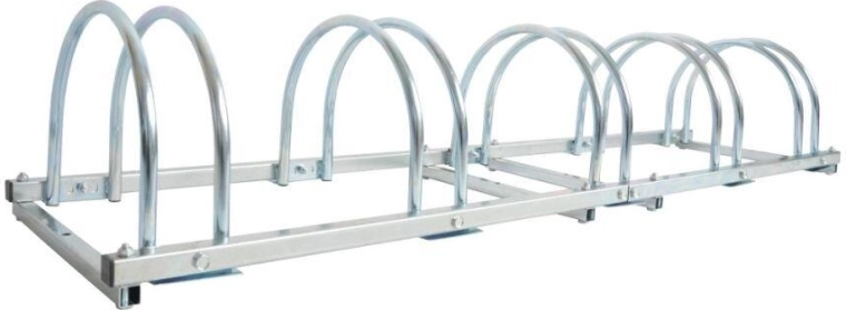 Soporte para 5 bicicletas, galvanizado, 1480 × 370 × 265 mm