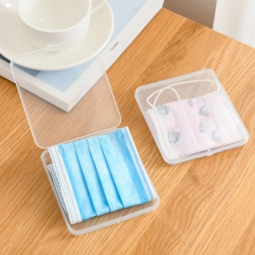 Estuche transparente de plástico para mascarillas y pequeños objetos