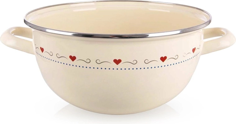 Bol esmaltado con asas crema TONCA 5 l, 33 cm