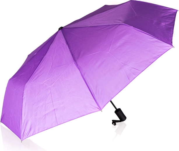 Paraguas plegable morado de 52 cm con apertura automática