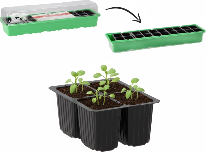 Mini invernadero para germinación con 20 celdas