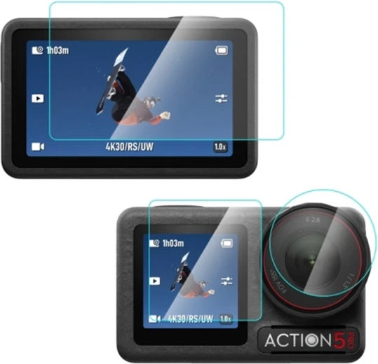 Cristal templado protector Puluz para DJI Osmo Action 5 Pro