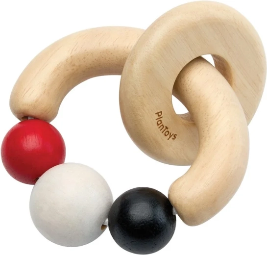 Sonajero de alto contraste PlanToys con cuentas - 1 pieza