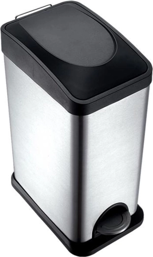 Cubo de basura de acero inoxidable con pedal TORO 15 l