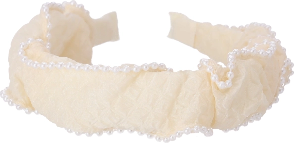 Diadema ancha con perlitas – blanca
