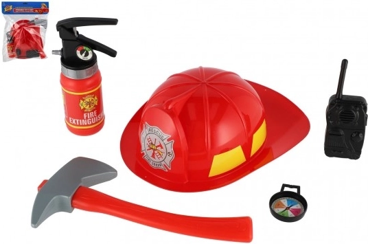 Set de juego de bombero para niños con casco y accesorios