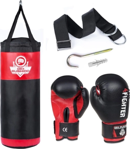Set de boxeo infantil DBX BUSHIDO Kids 60 cm – saco, guantes 6 oz y suspensión