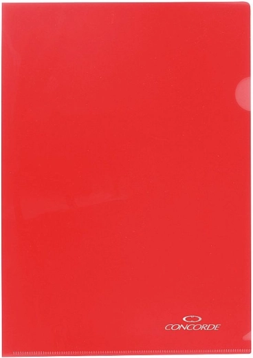 Funda tipo L A4 con muesca, 180 µm, roja, 10 uds