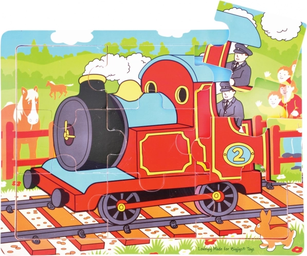 Rompecabezas de madera tren, 9 piezas – BIGJIGS TOYS