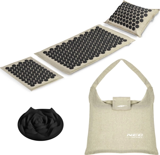 Set de acupresión con puntas Neo Sport, beige‑negro