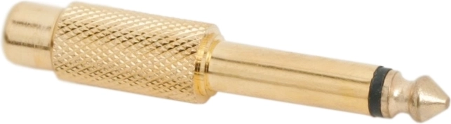 Adaptador dorado de toma RCA a conector jack mono de 6,3 mm