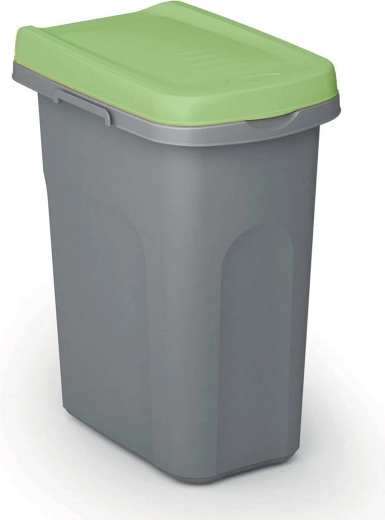 Cubo para residuos separados Home Eco System 40 l, gris con tapa verde