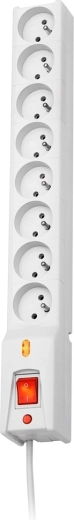 Regleta con protección contra sobretensiones Lestar LX 810, 8 tomas, 1,5 m, gris
