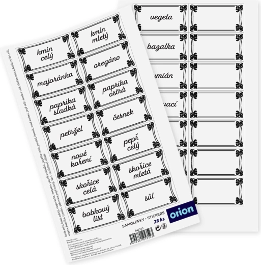 Etiquetas adhesivas para especias rectangulares 28 uds CZ