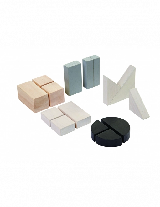 PlanToys cubos de madera fraccionarios para aprender fracciones