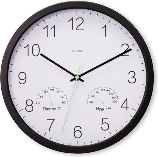 Reloj de pared Santorini de 30 cm, negro