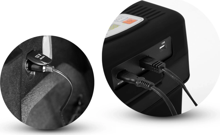 Alimentación inteligente de 12 V y 230 V + USB para carga