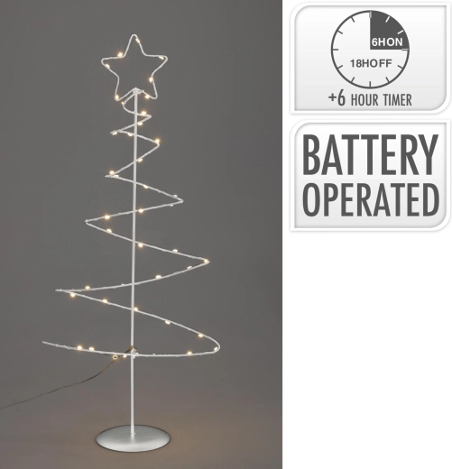 Iluminación LED decorativa en forma de árbol blanca, 53 cm