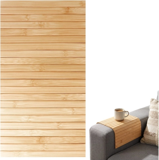 Alfombrilla enrollable de bambú para mesa 44 × 24 cm