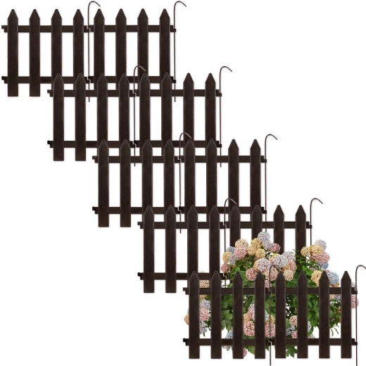 Valla de jardín marrón 30 × 30 cm, juego de 10 piezas