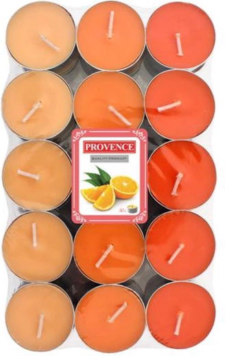 Velas aromáticas de té Provence con aroma de naranja, 30 uds.