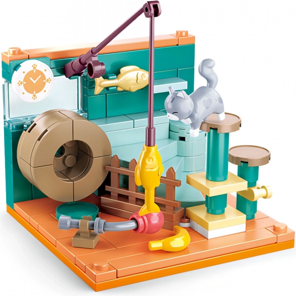 Sluban Mini Construcción Rincón de Pescador con Gato
