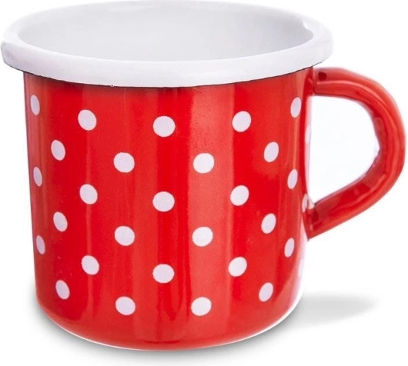 Taza esmaltada roja con lunares TECKA 400 ml