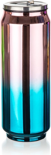 Termotaza tipo lata 430 ml BE COOL arcoíris oro‑rosa azul verdoso