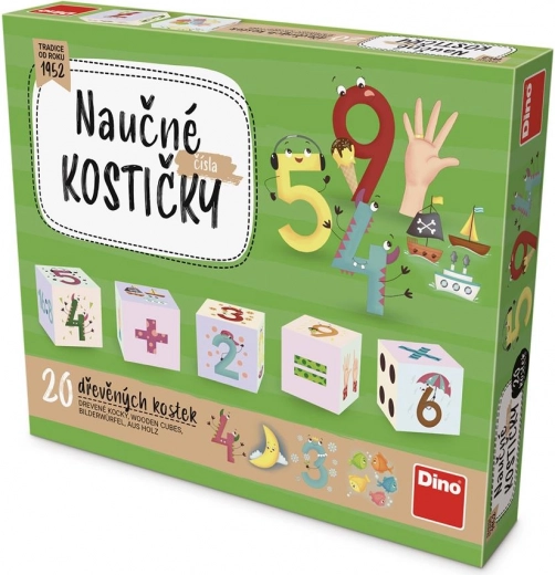 Dino cubos de madera números – 20 uds