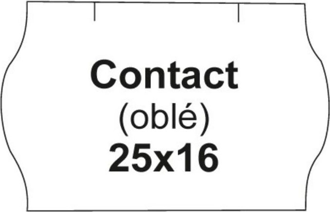 Etiquetas de precio redondas CONTACT, blancas 25 × 16 mm, rollo 1125 uds.