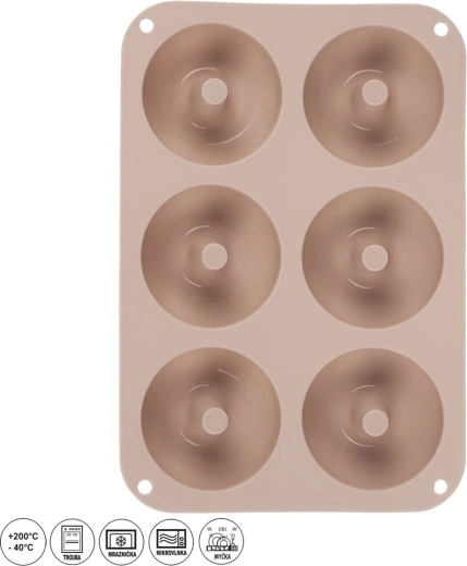 Molde de silicona para donuts 6 uds beige
