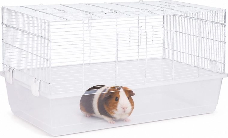 Jaula Petsi para cobayas y conejos de 80 cm con asas, blanca