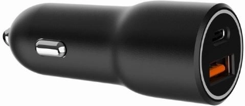 Cargador rápido para coche USB-A/USB-C negro 38W PD