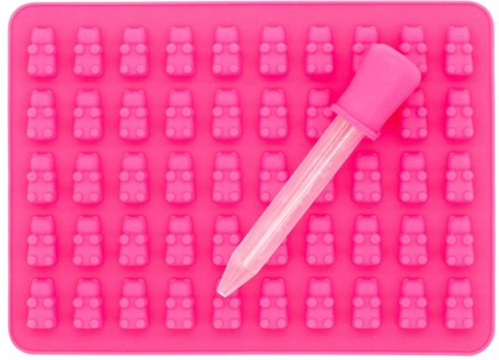 Molde para ositos con pipeta, rosa (50 uds.)