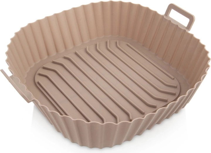 Cesta de inserción de silicona para freidora de aire de 22 cm – beige