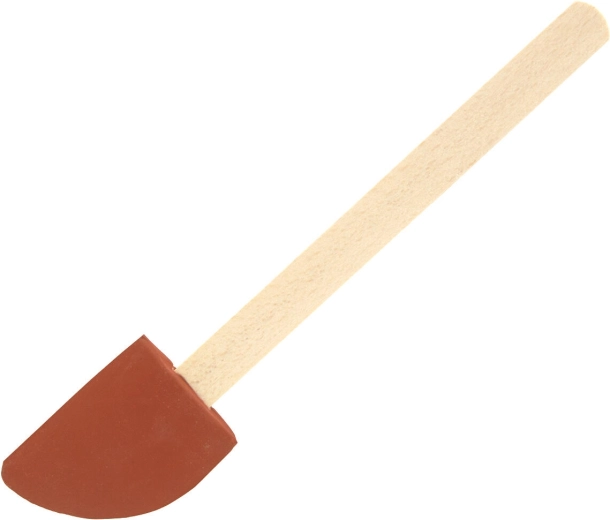Espátula de cocina de goma con mango de madera de 26 cm, roja
