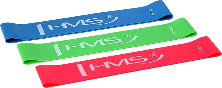 Juego de bandas elásticas de resistencia HMS GU04 Slim – 3 niveles de carga
