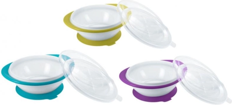 NUK Easy Learning cuenco infantil con ventosa y dos tapas, azul