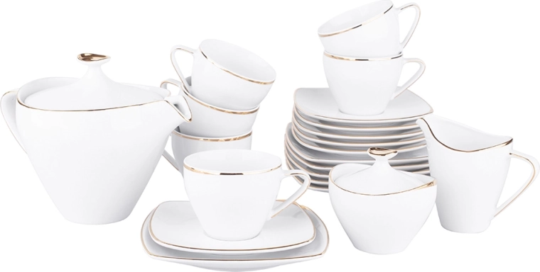 Juego de café MariaPaula Moderna gold para 6 personas, 21 piezas