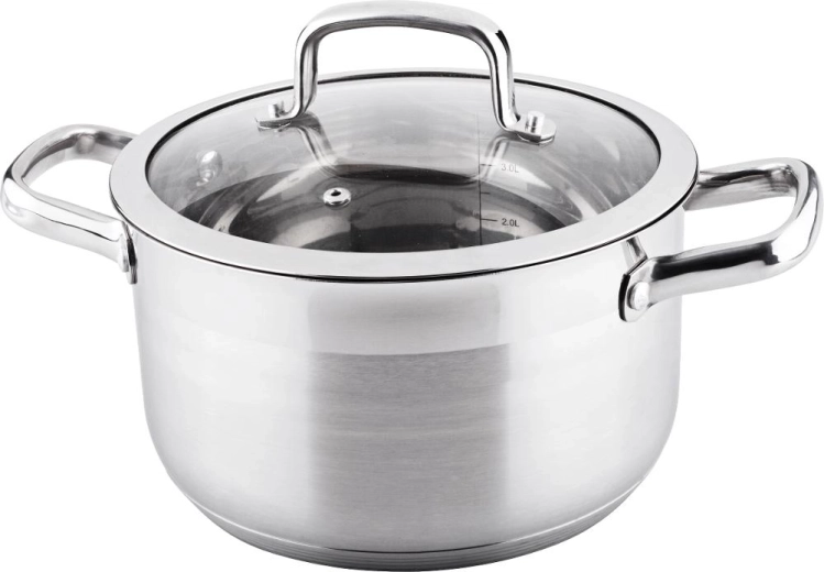 Olla Lamart Prestige con tapa de vidrio, 4,6 l, 22 cm